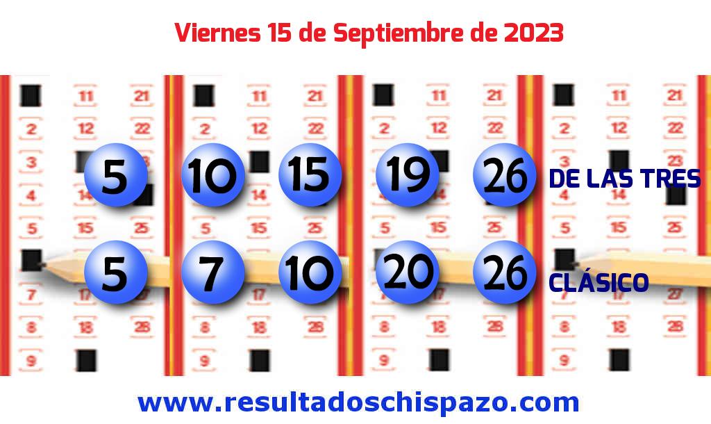 Boleto del Chispazo Clásico de hoy 2023-09-15.