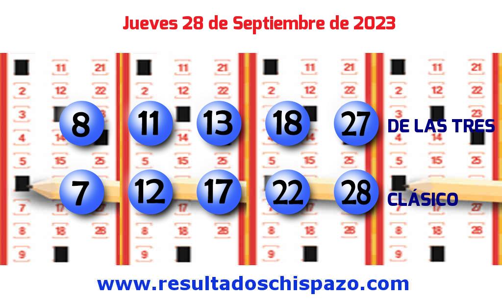 Boleto del Chispazo Clásico de hoy 2023-09-28.