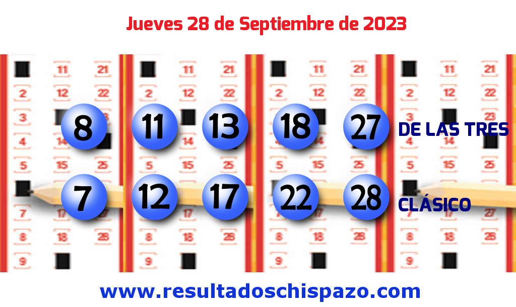 Resultados Chispazo Clásico de hoy Jueves Boleto del Chispazo Clásico de hoy 2023-09-28.