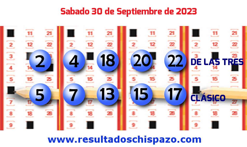 Resultados Chispazo Clásico de hoy Sábado Boleto del Chispazo Clásico de hoy 2023-09-30.