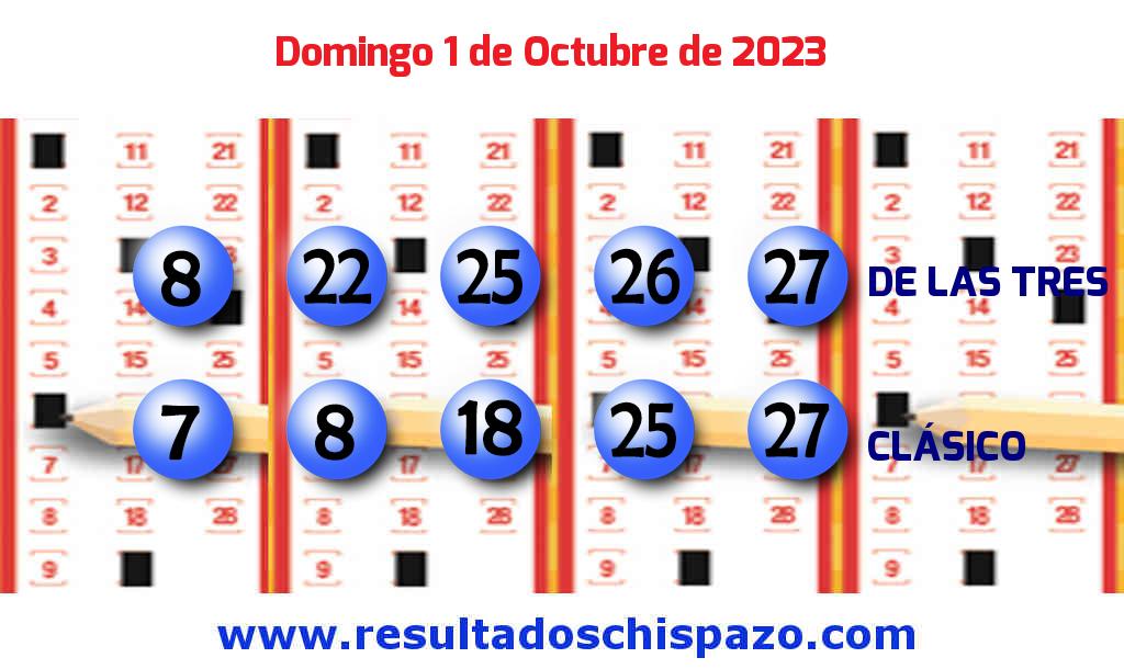 Resultados Chispazo Clásico de hoy Domingo Boleto del Chispazo Clásico de hoy 2023-10-01.