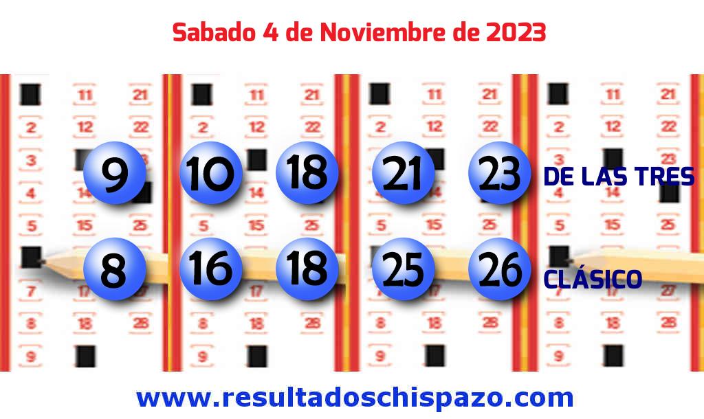 Boleto del Chispazo Clásico de hoy 2023-11-04.