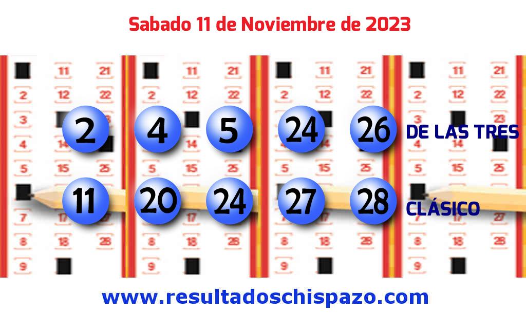 Boleto del Chispazo Clásico de hoy 2023-11-11.