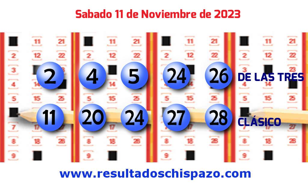 Resultados Chispazo Clásico de hoy Sábado Boleto del Chispazo Clásico de hoy 2023-11-11.