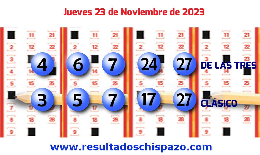 Boleto del Chispazo Clásico de hoy 2023-11-23.