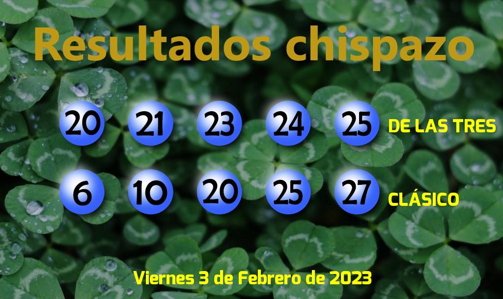 Boleto del Chispazo Clásico del Viernes. 2023-02-03.