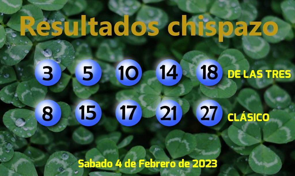 Boleto del Chispazo Clásico del Sábado. 2023-02-04.