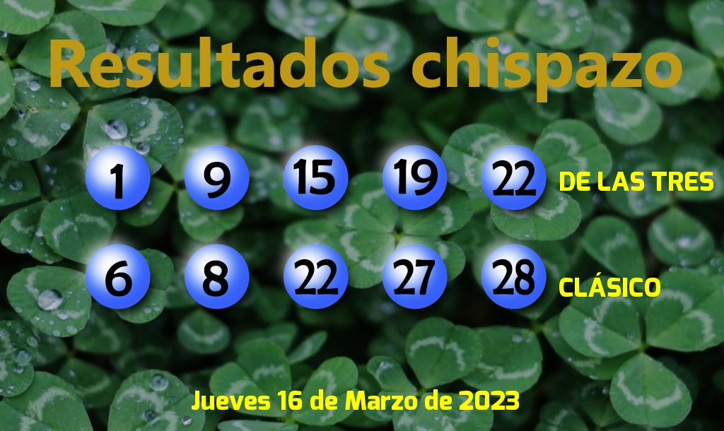 Boleto del Chispazo Clásico del Jueves. 2023-03-16.