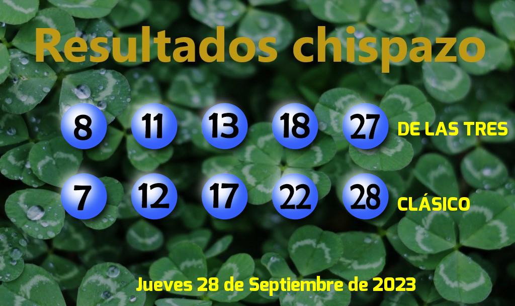 Boleto del Chispazo Clásico del Jueves. 2023-09-28.
