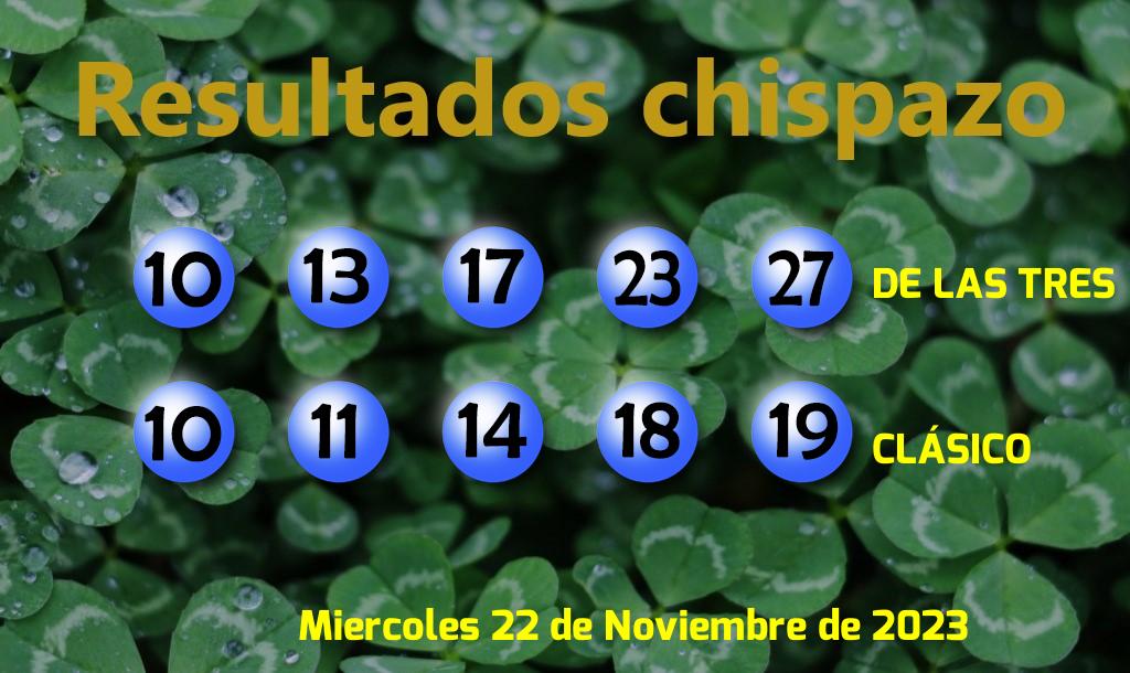 Boleto del Chispazo Clásico del Miércoles. 2023-11-22.