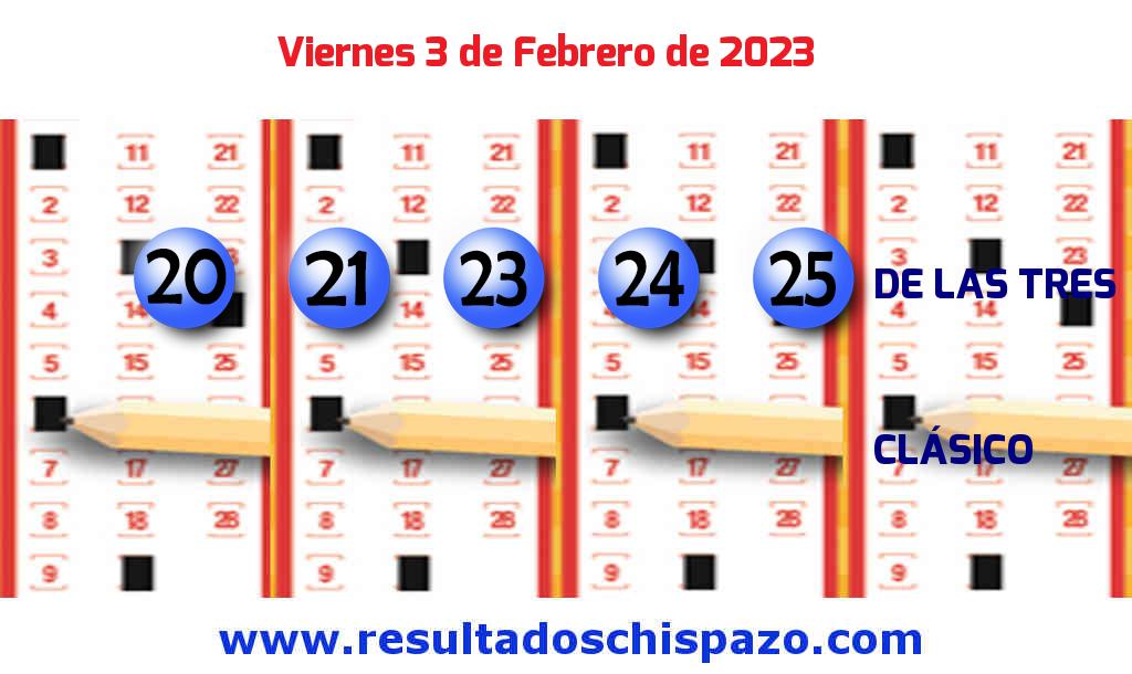 Resultados Chispazo de las 3 de hoy Viernes Boleto del Chispazo de las 3 de hoy 2023-02-03.
