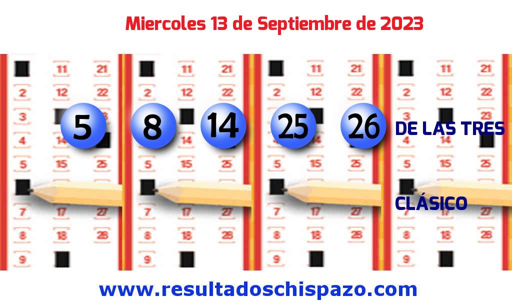 Resultados Chispazo de las 3 de hoy Miércoles Boleto del Chispazo de las 3 de hoy 2023-09-13.