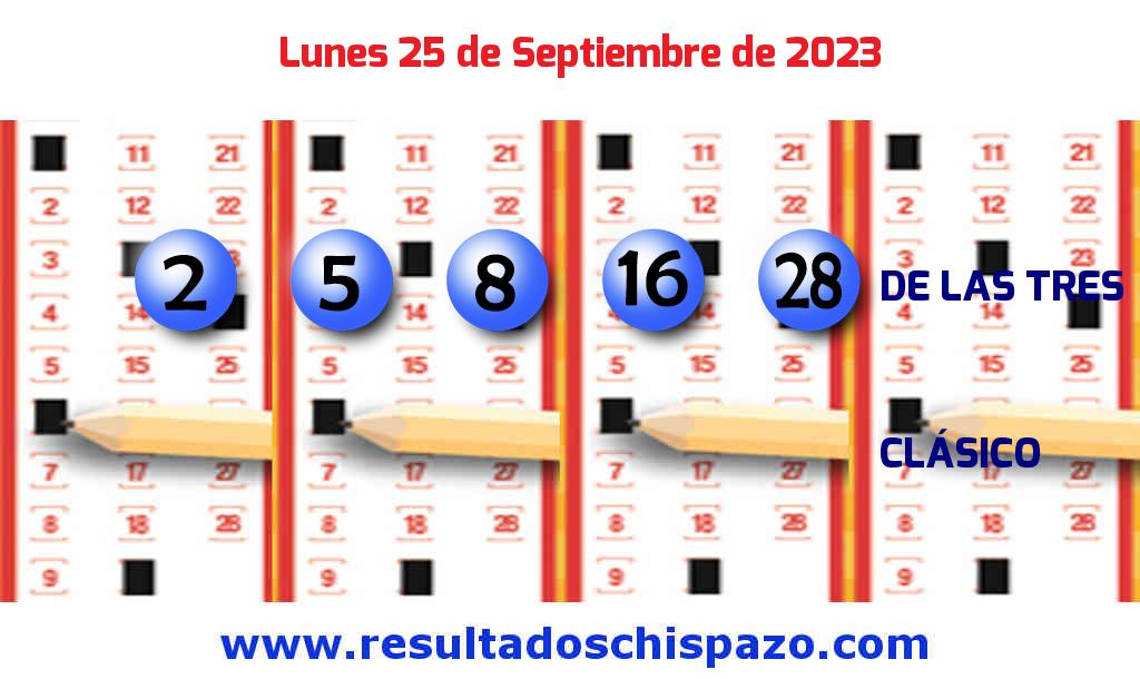 Resultados Chispazo de las 3 de hoy Lunes Boleto del Chispazo de las 3 de hoy 2023-09-25.