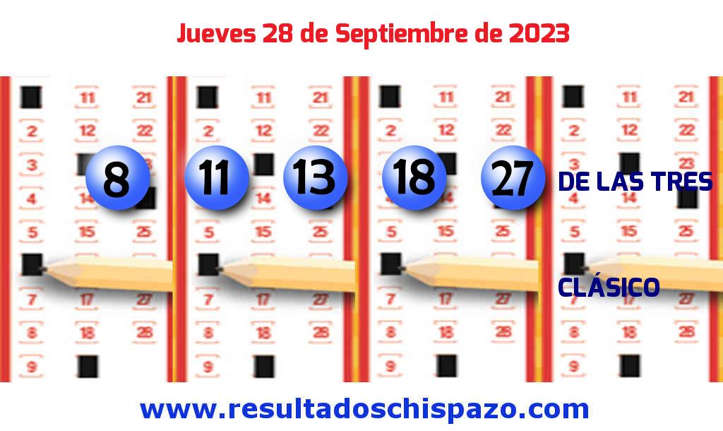 Resultados Chispazo de las 3 de hoy Jueves Boleto del Chispazo de las 3 de hoy 2023-09-28.