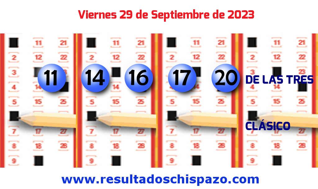 Resultados Chispazo de las 3 de hoy Viernes Boleto del Chispazo de las 3 de hoy 2023-09-29.