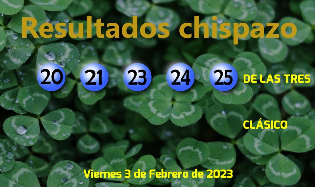 Boleto del Chispazo de las Tres del Viernes. 2023-02-03.