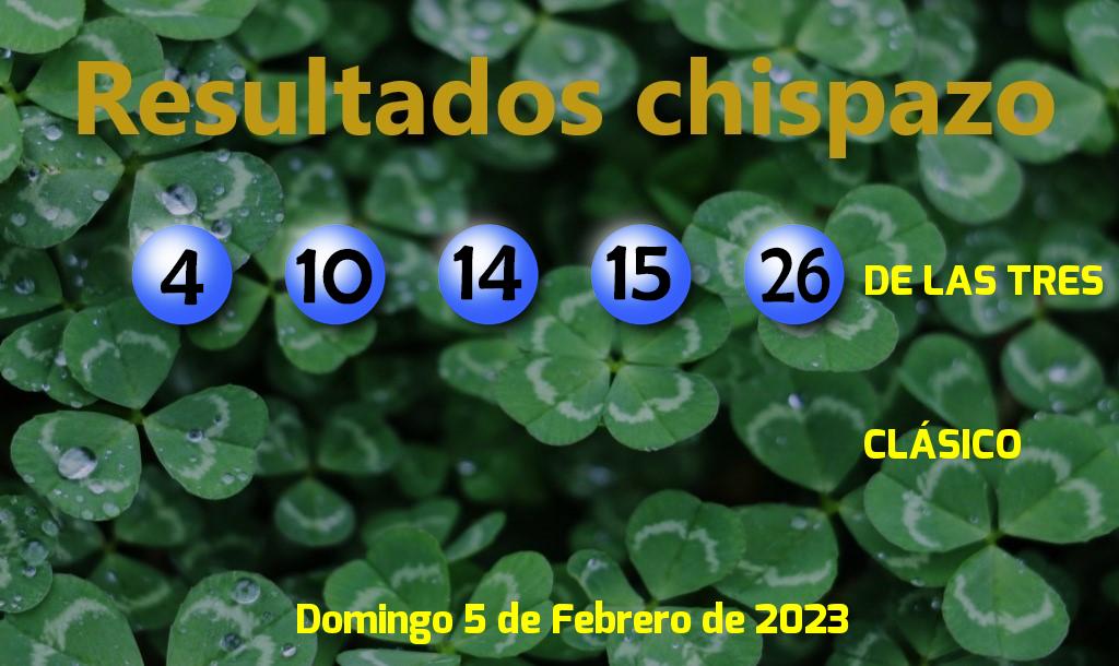 Boleto del Chispazo de las Tres del Domingo. 2023-02-05.