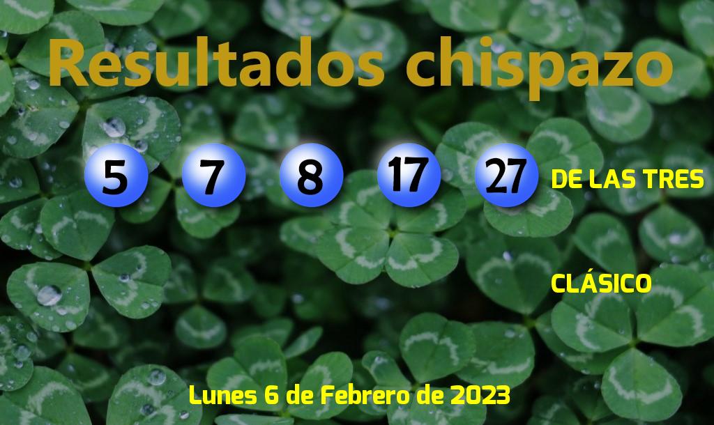 Boleto del Chispazo de las Tres del Lunes. 2023-02-06.