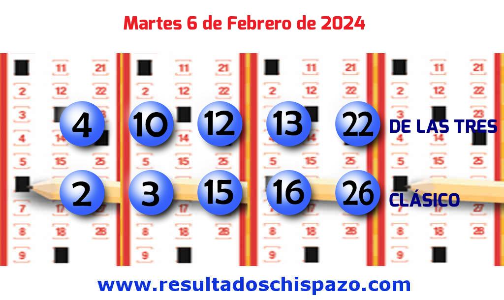 Boleto del Chispazo Clásico de hoy 2024-02-06.