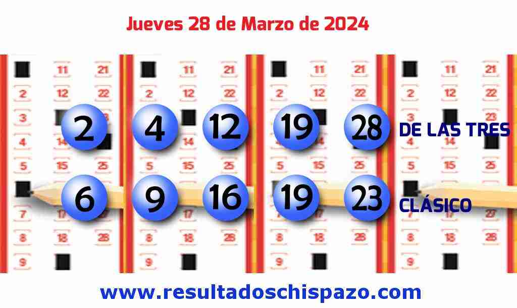 Boleto del Chispazo Clásico de hoy 2024-03-28.