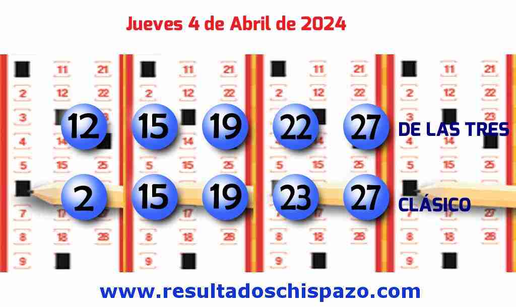Boleto del Chispazo Clásico de hoy 2024-04-04.