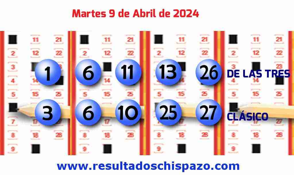 Boleto del Chispazo Clásico de hoy 2024-04-09.