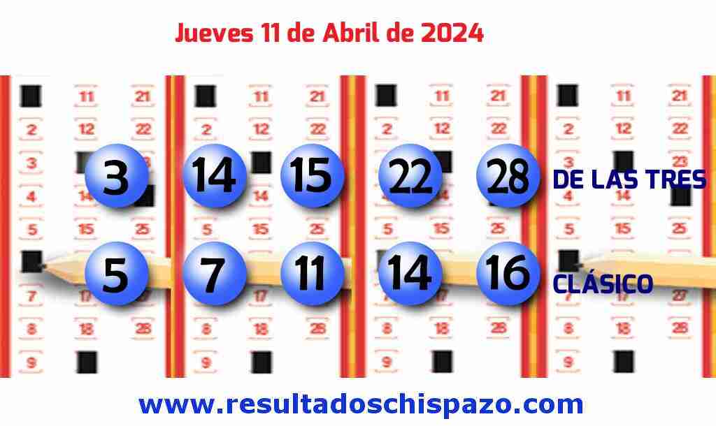 Boleto del Chispazo Clásico de hoy 2024-04-11.