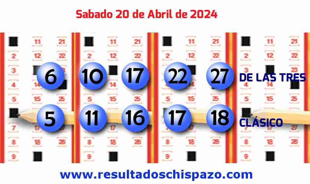 Boleto del Chispazo Clásico de hoy 2024-04-20.